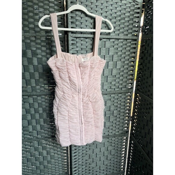 HOUSE OF CB 'Cate' Crystal Ruched Mesh Mini Dress/Size L+ - Picture 6 of 10